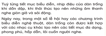 Giáo án Âm nhạc lớp 3 Kết nối tri thức Thường thức âm nhạc: Dàn trống dân tộc