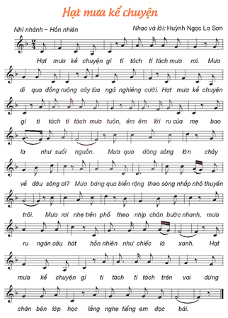 Giáo án Âm nhạc lớp 4 Kết nối tri thức Hát: Hạt mưa kể chuyện