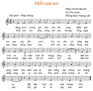 Giáo án Âm nhạc lớp 4 Kết nối tri thức Hát: Miền quê em