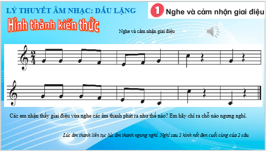 Giáo án điện tử Âm nhạc lớp 4 Kết nối tri thức Lý thuyết âm nhạc: Dấu lặng | PPT Âm nhạc 4