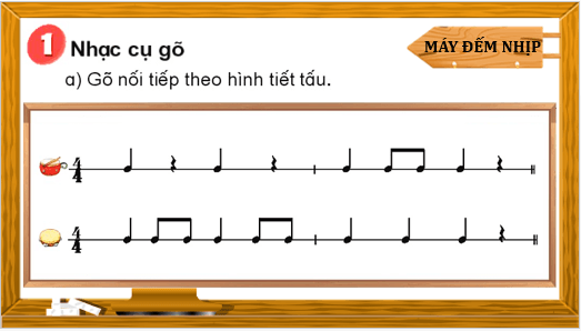 Giáo án điện tử Âm nhạc lớp 4 Kết nối tri thức Nhạc cụ: Thể hiện nhạc cụ gõ hoặc nhạc cụ giai điệu trang 15 | PPT Âm nhạc 4