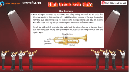 Giáo án điện tử Âm nhạc lớp 4 Kết nối tri thức Thường thức âm nhạc: Kèn trôm-pét (trumpet) | PPT Âm nhạc 4