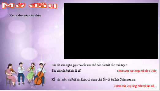 Giáo án điện tử Âm nhạc lớp 5 Kết nối tri thức Thường thức âm nhạc: Một số hình thức biểu diễn nhạc cụ | PPT Âm nhạc 5