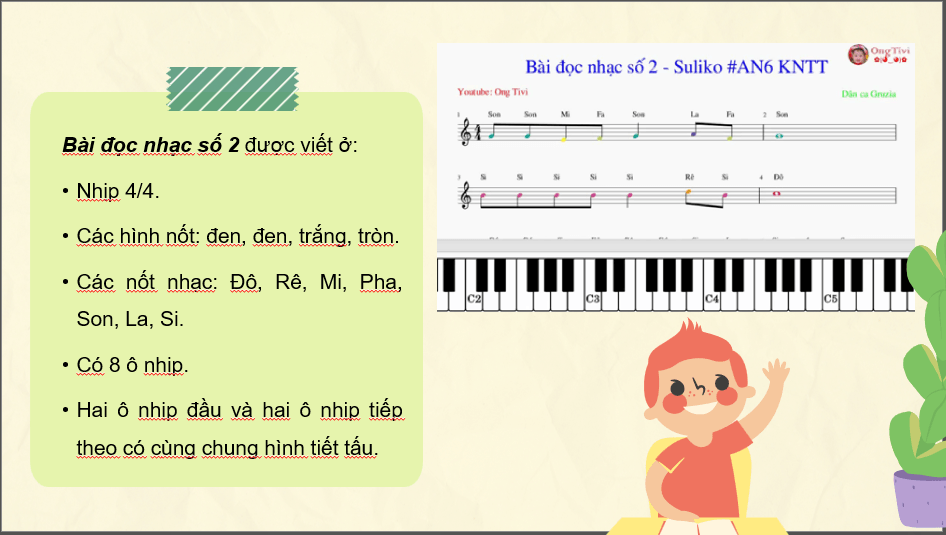 Giáo án điện tử Âm nhạc 6 Kết nối tri thức Đọc nhạc: Bài đọc nhạc số 2 | PPT Âm nhạc 6