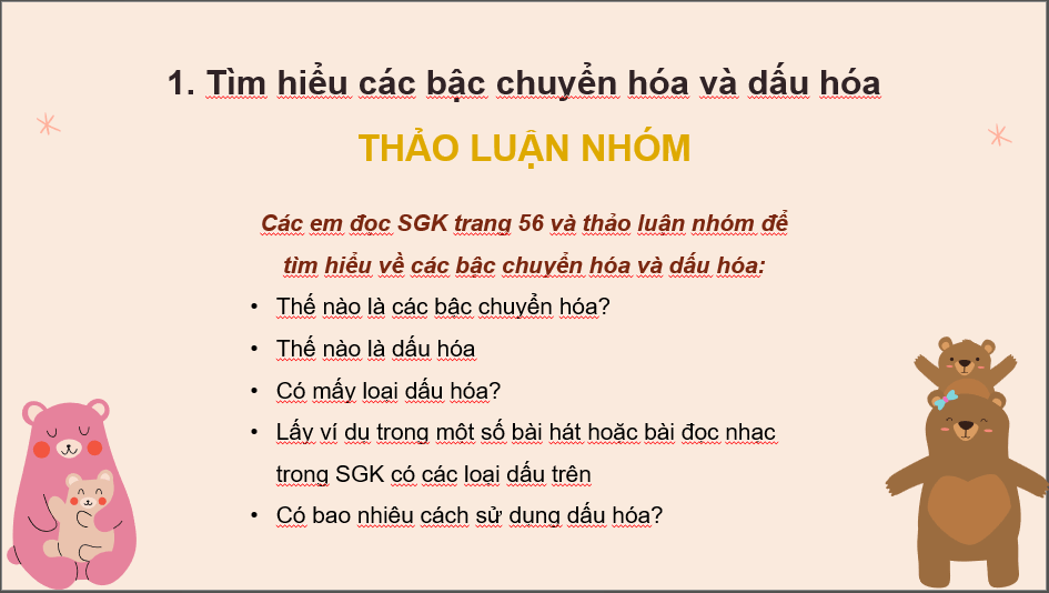 Giáo án điện tử Âm nhạc 6 Kết nối tri thức Lí thuyết âm nhạc: Các bậc chuyển hóa, dấu hóa | PPT Âm nhạc 6