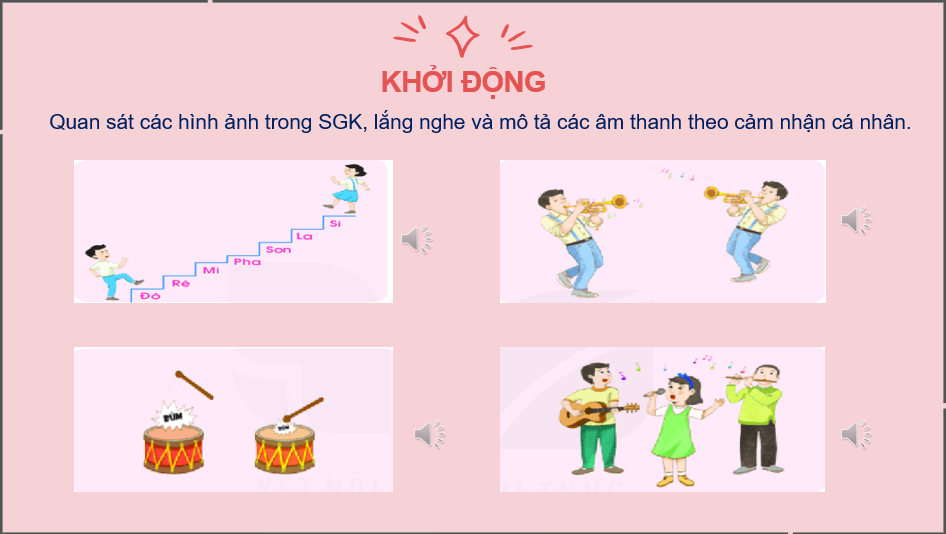 Giáo án điện tử Âm nhạc 6 Kết nối tri thức Lí thuyết âm nhạc: Các thuộc tính cơ bản của âm thanh có tính nhạc | PPT Âm nhạc 6