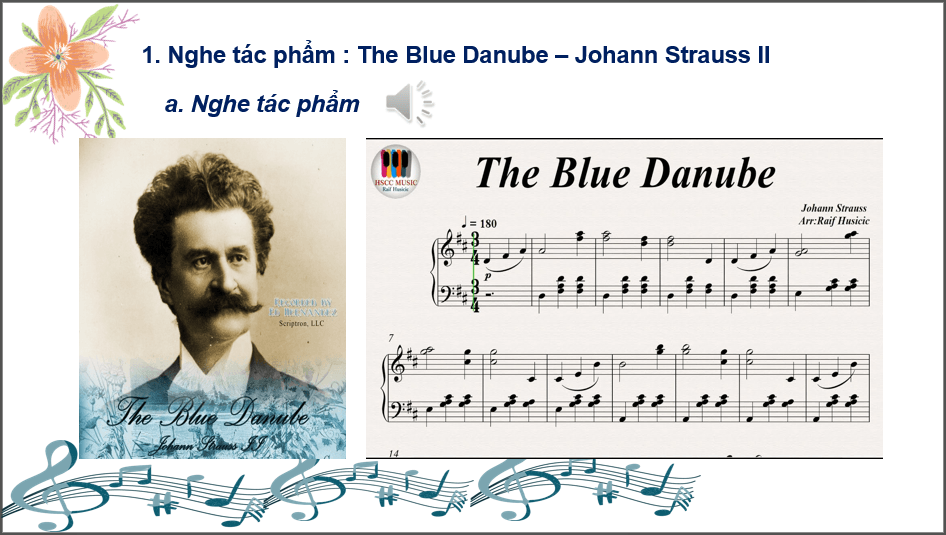 Giáo án điện tử Âm nhạc 6 Kết nối tri thức Nghe nhạc: Tác phẩm The Blue Danube | PPT Âm nhạc 6