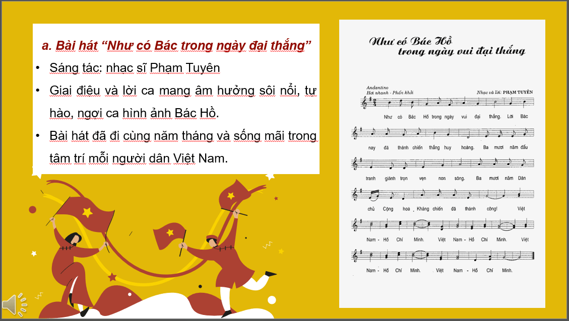 Giáo án điện tử Âm nhạc 6 Kết nối tri thức Thưởng thức âm nhạc: Bài hát Như có Bác trong ngày đại thắng | PPT Âm nhạc 6