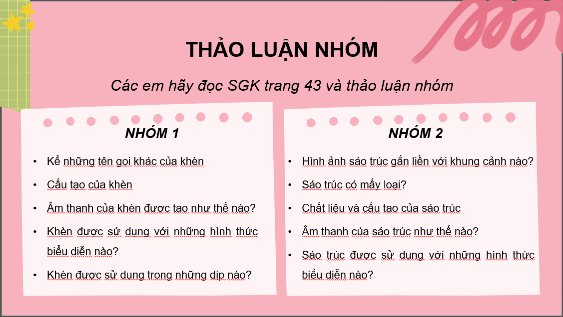 Giáo án điện tử Âm nhạc 6 Kết nối tri thức Thưởng thức âm nhạc: Giới thiệu khèn và sáo trúc | PPT Âm nhạc 6