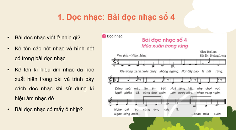 Giáo án điện tử Âm nhạc 7 Kết nối tri thức Đọc nhạc: Bài đọc nhạc số 4 | PPT Âm nhạc 7