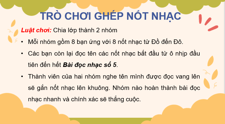Giáo án điện tử Âm nhạc 7 Kết nối tri thức Đọc nhạc: Bài đọc nhạc số 5 | PPT Âm nhạc 7