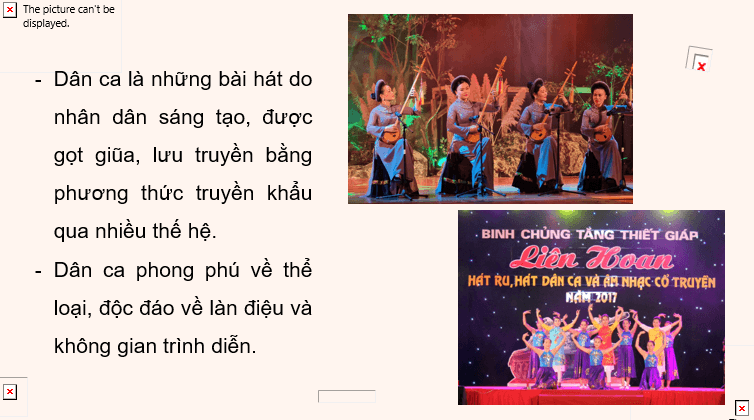 Giáo án điện tử Âm nhạc 7 Kết nối tri thức Thường thức âm nhạc: Dân ca một số vùng miền Việt Nam | PPT Âm nhạc 7