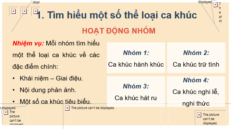 Giáo án điện tử Âm nhạc 7 Kết nối tri thức Thường thức âm nhạc: Giới thiệu một số thể loại ca khúc | PPT Âm nhạc 7