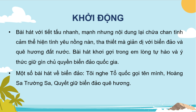 Giáo án điện tử Âm nhạc 8 Kết nối tri thức Hát: Bài hát Nơi ấy Trường Sa | PPT Âm nhạc 8