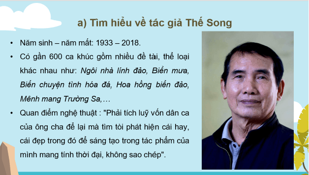 Giáo án điện tử Âm nhạc 8 Kết nối tri thức Nghe nhạc: Bài hát Nơi đảo xa | PPT Âm nhạc 8
