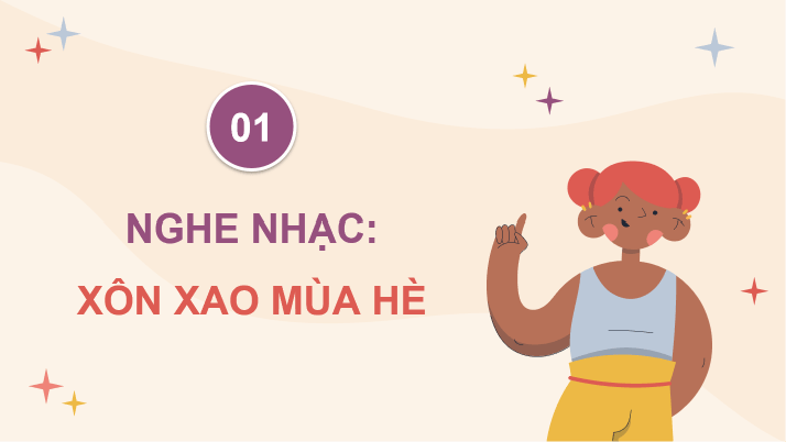 Giáo án điện tử Âm nhạc 8 Kết nối tri thức Nghe nhạc: Bài hát Xôn xao mùa hè | PPT Âm nhạc 8
