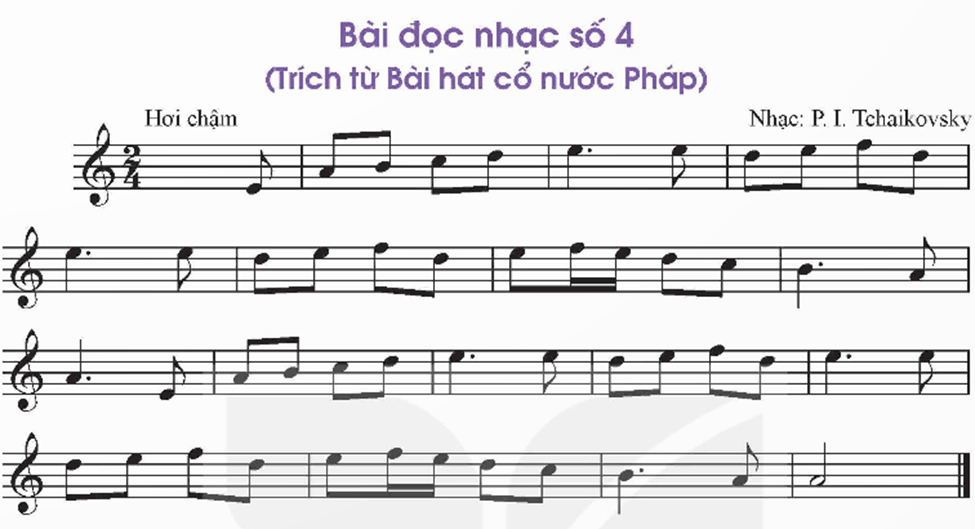 Giáo án Âm nhạc 9 Kết nối tri thức Đọc nhạc: Bài đọc nhạc số 4