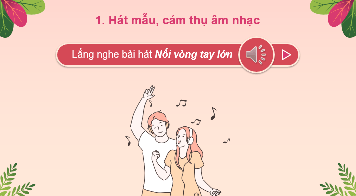 Giáo án điện tử Âm nhạc 9 Kết nối tri thức Hát: Bài hát Nối vòng tay lớn | PPT Âm nhạc 9