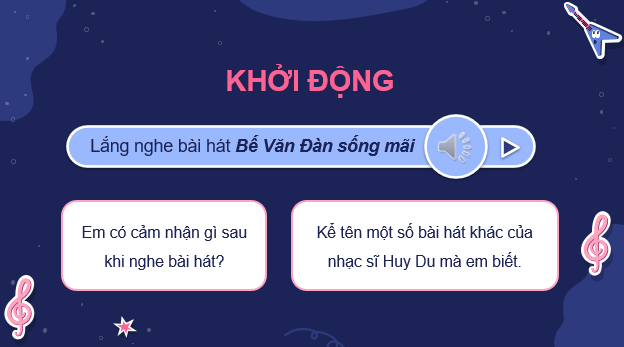 Giáo án điện tử Âm nhạc 9 Kết nối tri thức Thường thức âm nhạc: Nhạc sĩ Huy Du và bài hát Đường chúng ta đi | PPT Âm nhạc 9