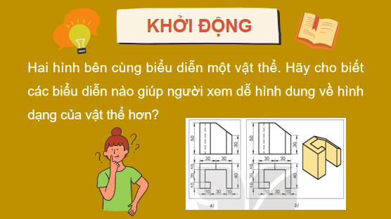 Giáo án điện tử Công nghệ 10 Kết nối tri thức Bài 11: Hình chiếu trục đo | PPT Công nghệ 10