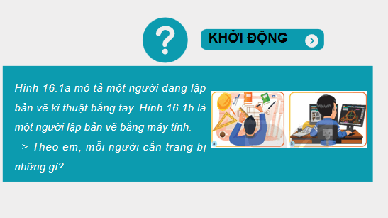 Giáo án điện tử Công nghệ 10 Kết nối tri thức Bài 16: Vẽ kĩ thuật với sự trợ giúp của máy tính | PPT Công nghệ 10