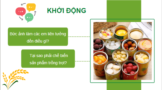 Giáo án điện tử Công nghệ 10 Kết nối tri thức Bài 21: Chế biến sản phẩm trồng trọt | PPT Công nghệ 10
