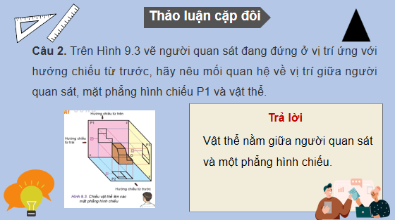 Giáo án điện tử Công nghệ 10 Kết nối tri thức Bài 9: Hình chiếu vuông góc | PPT Công nghệ 10