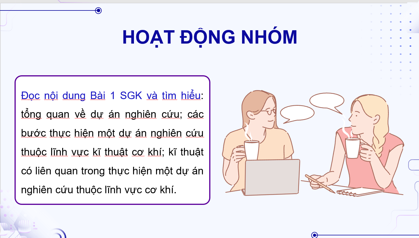 Giáo án điện tử Chuyên đề Công nghệ 11 Kết nối tri thức Bài 1: Tổng quan về dự án nghiên cứu thuộc lĩnh vực cơ khí | PPT Chuyên đề Công nghệ 11