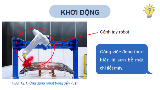 Giáo án điện tử Công nghệ 11 Kết nối tri thức Bài 12: Dây chuyền sản xuất tự động với sự tham gia của robot | PPT Công nghệ 11