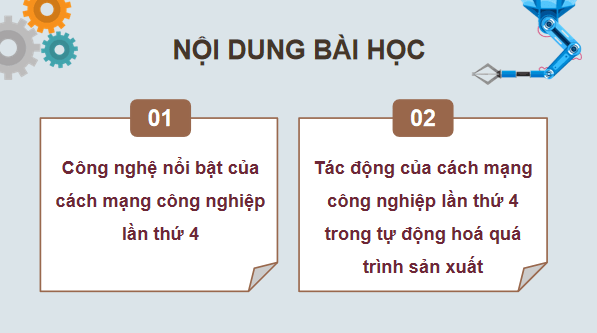 Giáo án điện tử Công nghệ 11 Kết nối tri thức Bài 13: Tự động hóa quá trình sản xuất dưới tác động của cách mạng công nghiệp lần thứ 4 | PPT Công nghệ 11