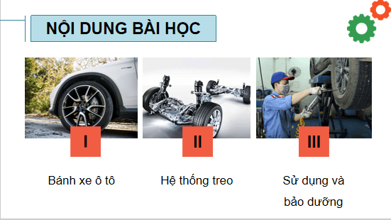 Giáo án điện tử Công nghệ 11 Kết nối tri thức Bài 23: Bánh xe và hệ thống treo ô tô | PPT Công nghệ 11