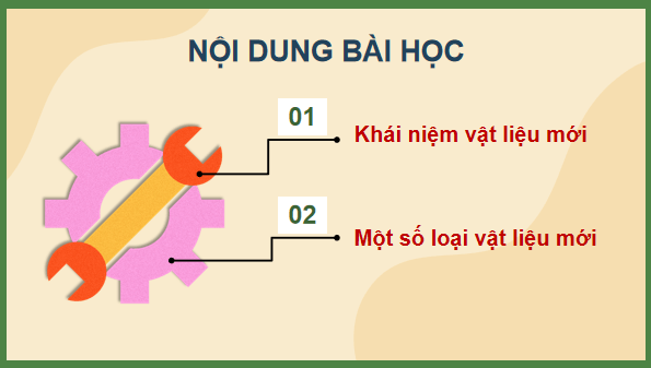 Giáo án điện tử Công nghệ 11 Kết nối tri thức Bài 6: Vật liệu mới | PPT Công nghệ 11