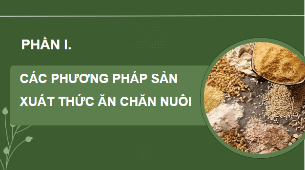 Giáo án điện tử Công nghệ 11 Kết nối tri thức Bài 8: Sản xuất và chế biến thức ăn chăn nuôi | PPT Công nghệ 11