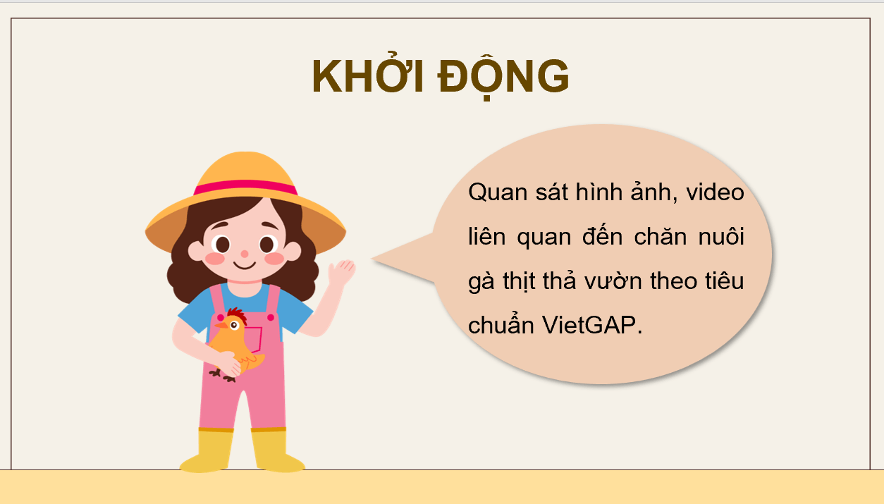Giáo án điện tử Chuyên đề Công nghệ 11 Kết nối tri thức Bài 12: Quy trình chăn nuôi gà thịt thả vườn theo tiêu chuẩn VietGAP | PPT Chuyên đề Công nghệ 11