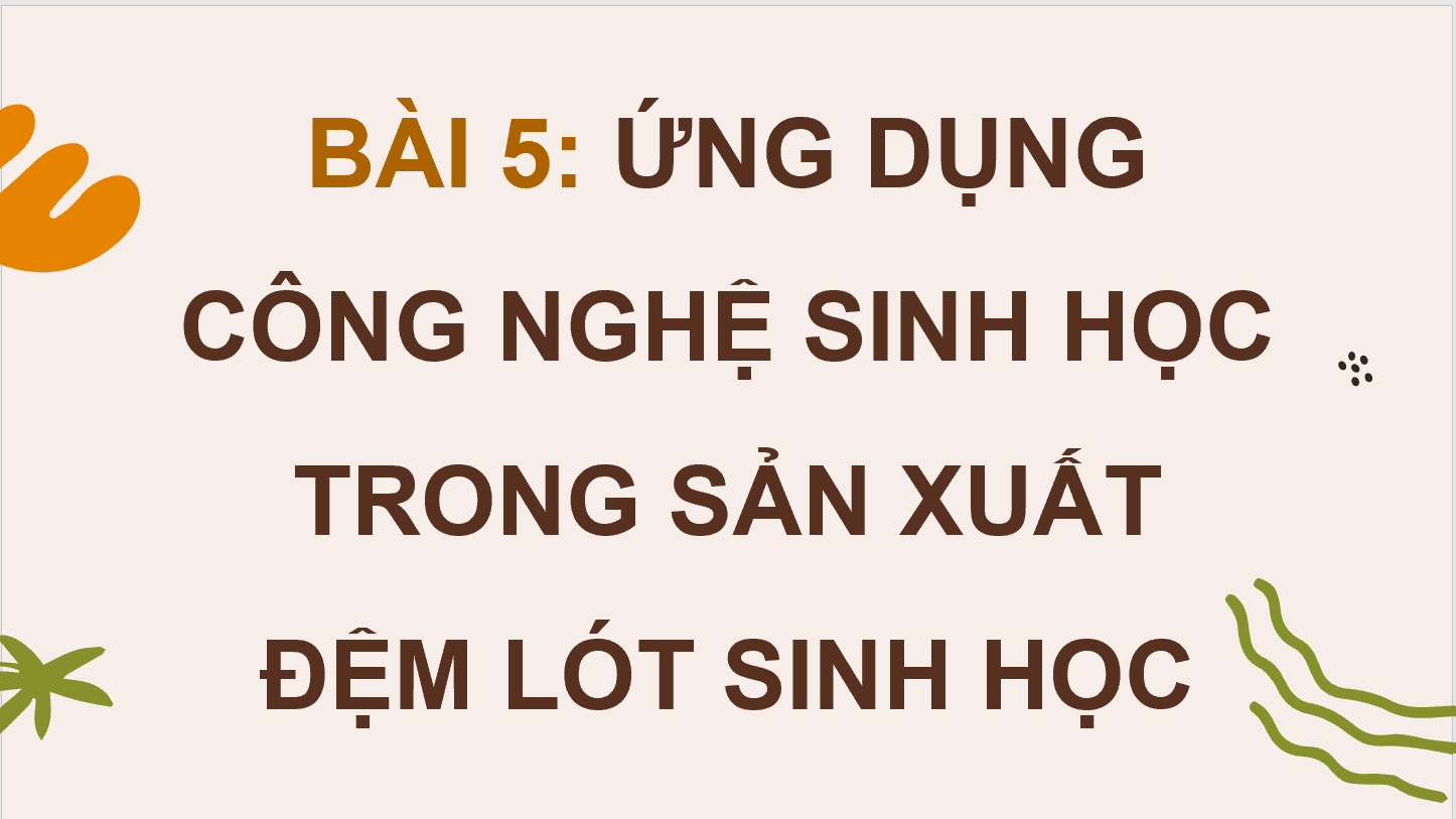 Giáo án điện tử Chuyên đề Công nghệ 11 Kết nối tri thức Bài 5: Ứng dụng công nghệ sinh học trong sản xuất đệm lót sinh học | PPT Chuyên đề Công nghệ 11