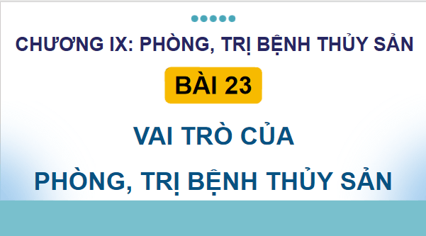 Giáo án điện tử Công nghệ 12 Kết nối tri thức Bài 23: Vai trò của phòng, trị bệnh thuỷ sản | PPT Công nghệ 12
