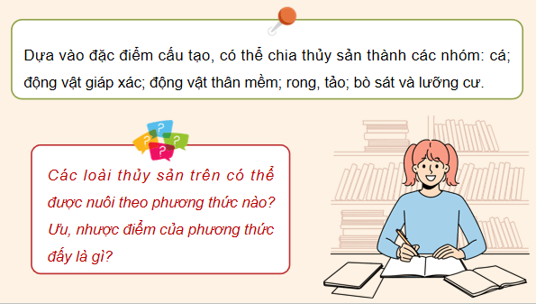 Giáo án điện tử Công nghệ 12 Kết nối tri thức Bài 9: Các nhóm thuỷ sản và một số phương thức nuôi phổ biến | PPT Công nghệ 12