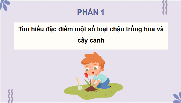 Giáo án điện tử Công nghệ lớp 4 Chân trời sáng tạo Bài 2: Vật liệu, dụng cụ trồng hoa và cây cảnh trong chậu | PPT Công nghệ 4