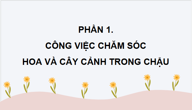 Giáo án điện tử Công nghệ lớp 4 Chân trời sáng tạo Bài 5: Chăm sóc hoa, cây cảnh trong chậu | PPT Công nghệ 4