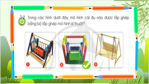 Giáo án điện tử Công nghệ lớp 4 Cánh diều Bài 9: Lắp ghép mô hình cái đu | PPT Công nghệ 4