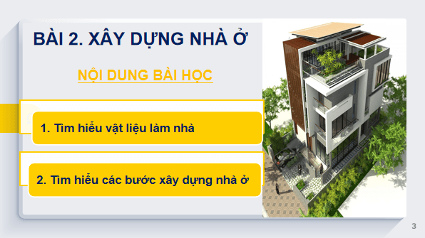 Giáo án điện tử Công nghệ 6 Kết nối tri thức Bài 2: Xây dựng nhà ở | PPT Công nghệ 6