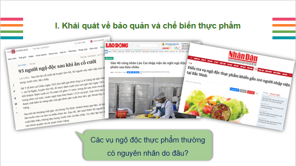 Giáo án điện tử Công nghệ 6 Kết nối tri thức Bài 5: Phương pháp bảo quản và chế biến thực phẩm | PPT Công nghệ 6