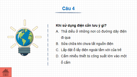 Giáo án điện tử Công nghệ 6 Kết nối tri thức Ôn tập chương 4: Đồ dùng điện trong già đình | PPT Công nghệ 6