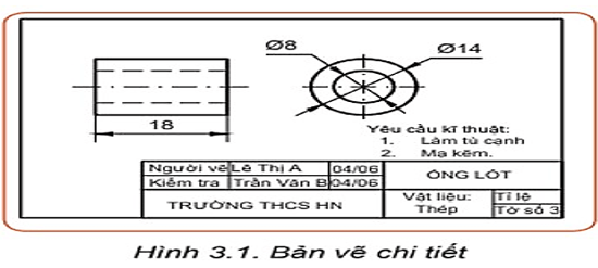 Giáo án Công nghệ 8 Kết nối tri thức Bài 3: Bản vẽ chi tiết