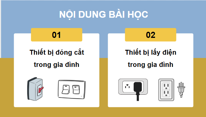 Giáo án điện tử Công nghệ 9 Cánh diều Bài 1: Thiết bị đóng cắt và lấy điện trong gia đình | PPT Công nghệ 9