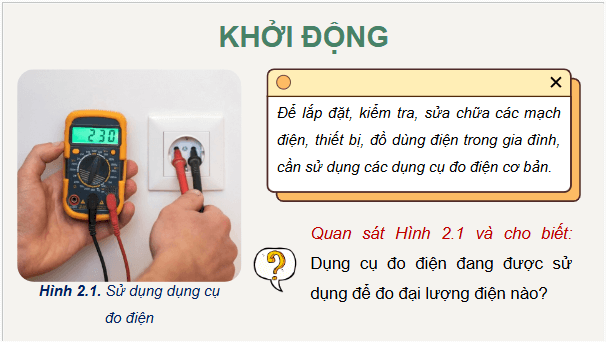 Giáo án điện tử Công nghệ 9 Kết nối tri thức Bài 2: Dụng cụ đo điện cơ bản | PPT Công nghệ 9