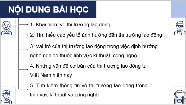 Giáo án điện tử Công nghệ 9 Kết nối tri thức Bài 3: Thị trường lao động kĩ thuật, công nghệ tại Việt Nam | PPT Công nghệ 9