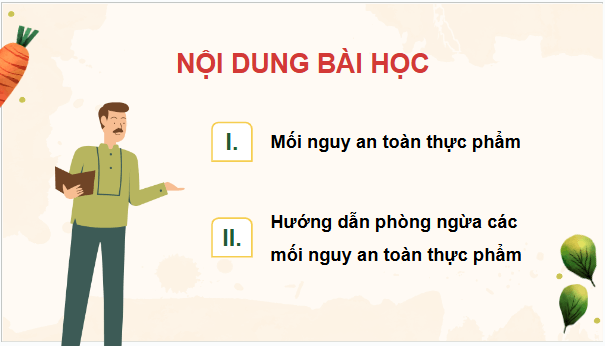 Giáo án điện tử Công nghệ 9 Cánh diều Bài 6: An toàn vệ sinh thực phẩm | PPT Công nghệ 9