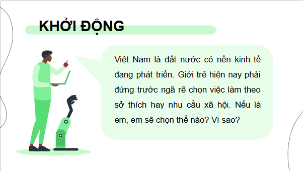 Giáo án điện tử Công nghệ 9 Cánh diều Bài 6: Dự án: Đánh giá mức độ phù hợp với ngành nghề thuộc lĩnh vực kĩ thuật, công nghệ | PPT Công nghệ 9