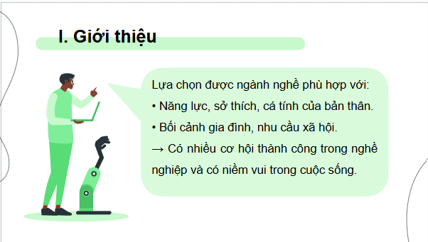 Giáo án điện tử Công nghệ 9 Cánh diều Bài 6: Dự án: Đánh giá mức độ phù hợp với ngành nghề thuộc lĩnh vực kĩ thuật, công nghệ | PPT Công nghệ 9